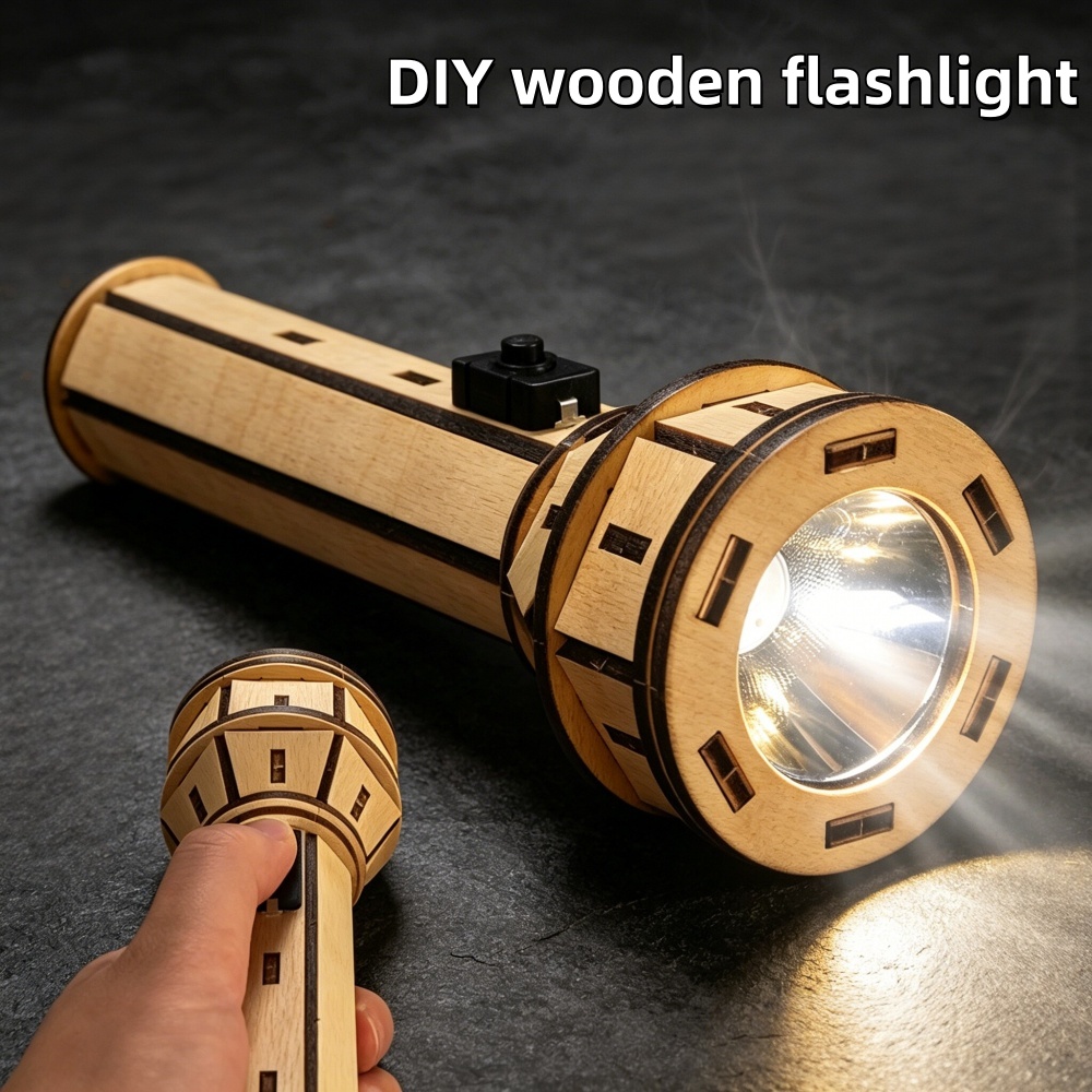 Wooden DIY Flashlight Puzzle K - Science Project Diy recension och pris