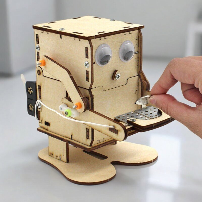 Wooden Assemble DIY Robot Eati - Science Project Diy recension och pris